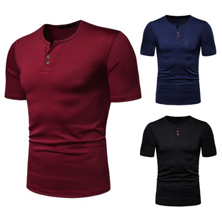 New Men's High Stretch Loose Short Sleeve V-Neck T-Shirt