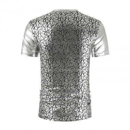 Men's T-Shirts Round Neck T-Shirts Shiny Mens Long Sleeves